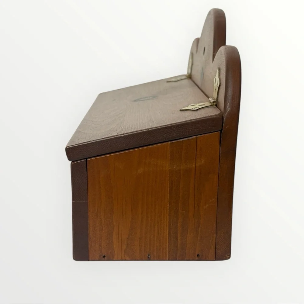 Vintage Cottagecore Farmhouse Wooden Wall Mount or‎ Stand Alone Candle Box